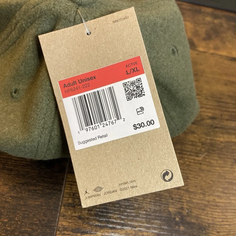 Nike Flight Fly‎ Green Unstructured Wool Blend Adjustable Cap Hat Adult L/XL NWT